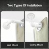 White Industrial Curtain Rods 48 to 84 Inch 1 Inch Diameter Blackout Wrap Around Adjustable Heavy Duty Window Drapery Rods - 3 of 4