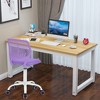 FurnitureR Desk Chair Small Study Chairs Armless for Teens, Swivel Rolling Lightweight Mid Back Task Chair with Wheels and Mesh Padded Cushion, Purple - 4 of 4