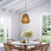 ALOADECOR Handcrafted 1-Light Farmhouse Natural Rattan Pendant Light-Coastal Lantern Hanging Lamp With Rope Woven Shape - 4 of 4