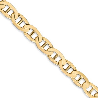 Black Bow Jewelry 6.25mm 14k Yellow Gold Solid Concave Anchor Chain Necklace