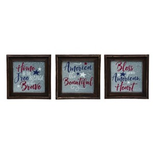Transpac Wood/Galvanized America Decor Set of 3 Patriotic Home Decorations - 1 of 1