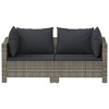 vidaXL Modern Patio Lounge Set, 2 Piece, Durable Poly Rattan Material, Comfort Seat with Cushions, Lightweight and Easy to Assemble - Gray - 4 of 4