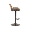 CAVINAS 360° Swivel Bar Stools Adjustable Height,Rattan Counter Stools Set of 2 with Footrest,Linen Upholstered Barstools for Kitchen,Dining Room - 2 of 4