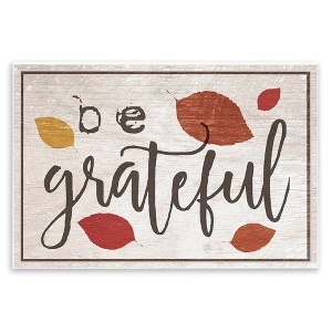 Stupell Industries Be Grateful Fall Leaves Typography, 15" x 10" - 1 of 4