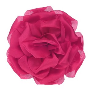 Unique Bargains Handmade Dainty Satin Fabric Big Peony Rose Flower Brooches Hair Clips 1 Pc - 1 of 4