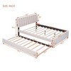 Kumasinova Twin/Full/Queen Bed Frame with Trundle,Soft Teddy Fleece Upholstered Platform Bed Frame with Headboard,450lbs/250lbs Max for Bed&Trundle - 3 of 4