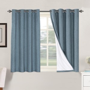 H.Versailtex Linen 100% Blackout Curtains Thermal Insulated Linen Drapes, Grommet White Liner Sold of 2 Panels - 1 of 4
