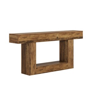 Resenkos Brown Wooden Console Table, Stylish Entryway Display, Perfect Sofa Side Table, Living Room Home Decor, Durable Furniture Piece, - 1 of 4