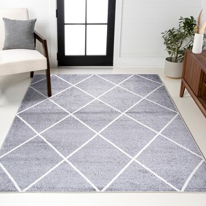 Cole Minimalist Diamond Trellis Area Rug - JONATHAN Y - 1 of 4
