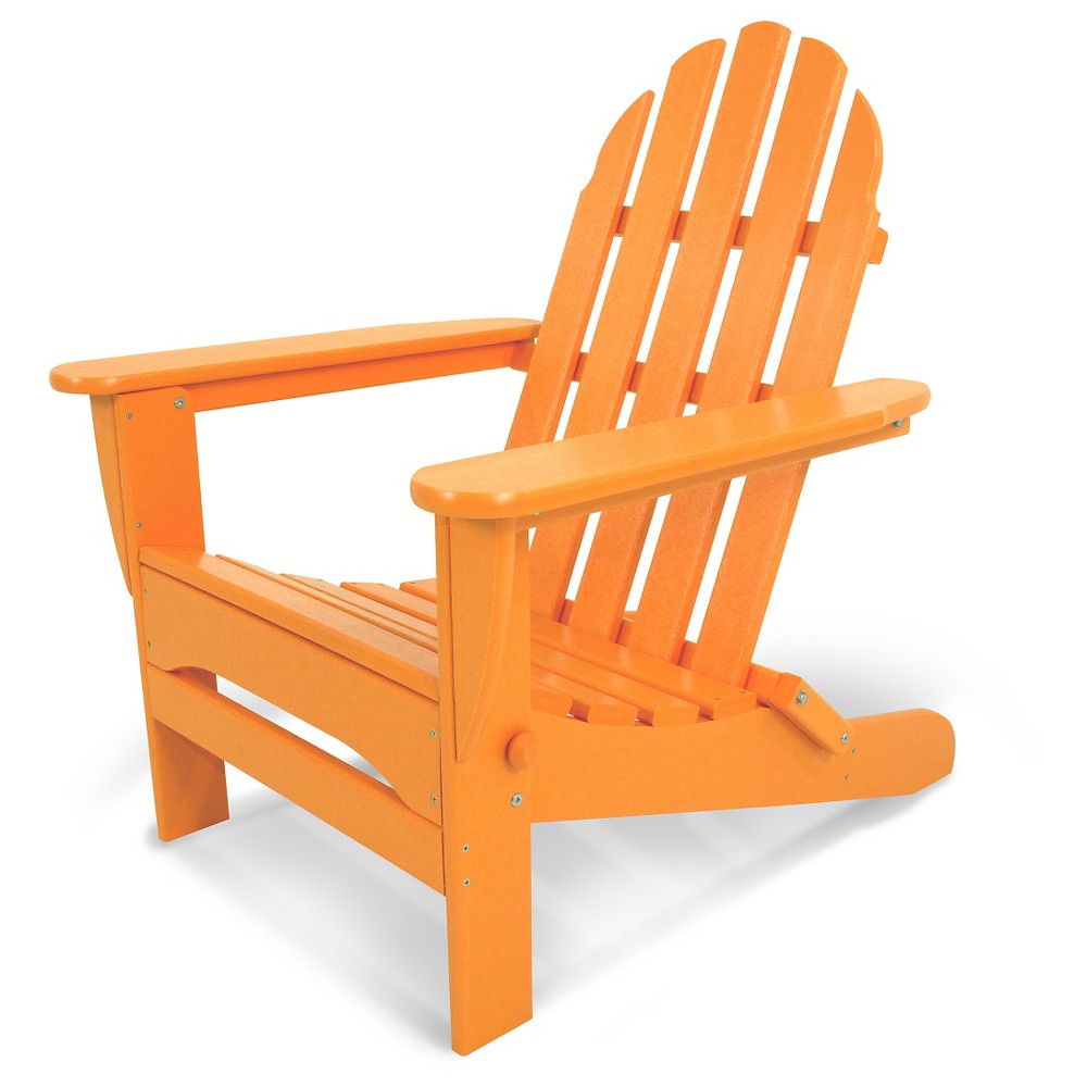 POLYWOOD Classic Folding Patio Adirondack Chair Orange For Sale