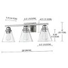 TOBILI 3-Light Vanity Light with Brushed Nickel Finish and Clear Glass Shade and Bath Set (5-Piece) - 2 of 4