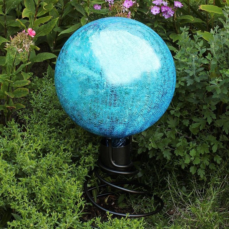 10.5&#34; Iron Helix Gazing Globe Ball Stand Black Powder Coat Finish - ACHLA Designs, 3 of 5