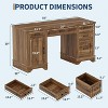 Executive Office Desk,58" Office Desk with Storage, Wood Executive Computer Desk with File Drawer, Storage Cabinet for Home Office Remote Work - 3 of 4