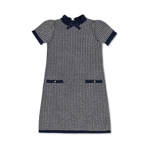 Hope & Henry Girls' Organic Short Sleeve Ruffle Edge Sweater Dress, Kids - image 1 of 4