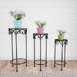 Nature Spring Indoor/Outdoor Nesting Plant Stands – 3 Pieces, Black