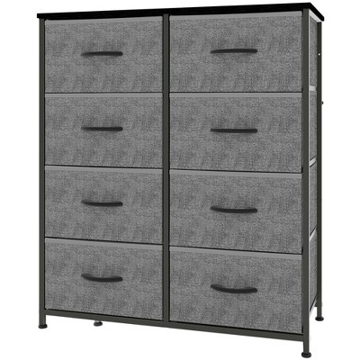 FURNIinspire Utility Storage Cabinets 8 Drawer Multi-Functional Tall Dresser Ideal for Organization in Kids Rooms and Beyond, Gray, 31.5"*11.8"*36.4"