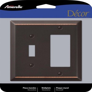Amerelle Century Aged Bronze Bronze 2 gang Stamped Steel Rocker/Toggle Wall Plate 1 pk - 1 of 1