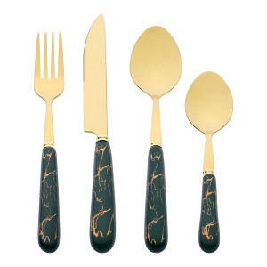 REGALWOVEN Stainless Steel Floral Flatware Set Silverware Set for 6 24 Piece - 1 of 4