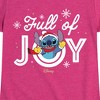 Girls' - Lilo and Stitch - Full Of Joy Christmas Fitted Short Sleeve Graphic T-Shirt - 2 of 4