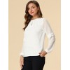 INSPIRE CHIC Women's Chiffon Semi Sheer Keyhole Neck Elegant Work Blouse - 4 of 4