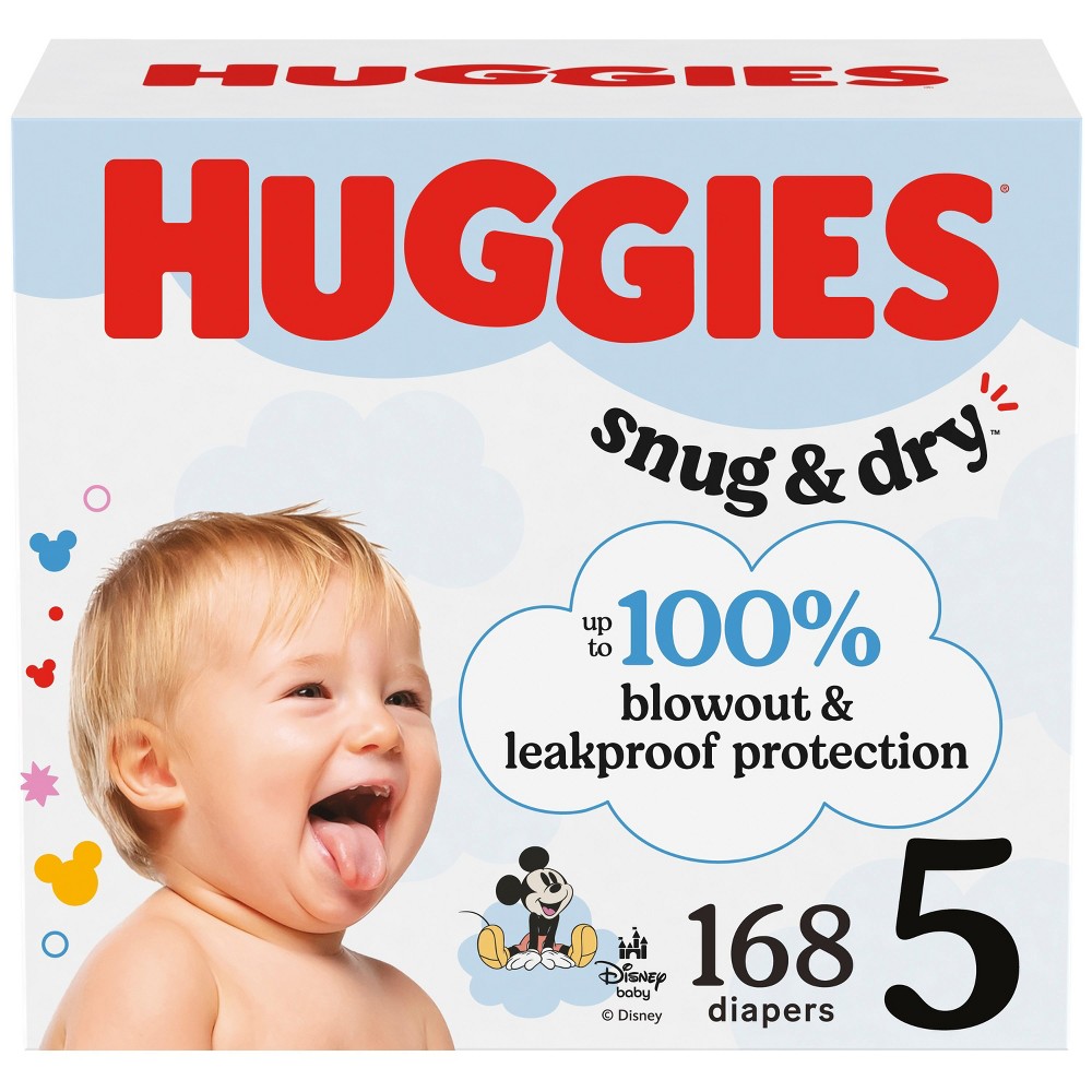 Huggies Snug & Dry Disposable Diapers - Econ+ Pack - Size 5 - 168ct