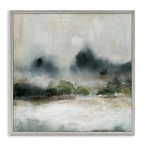 Stupell Industries Enigmatic Foggy Mountain Abstract Landscape Scene Framed Giclee Art, Gray, 24" x 24" - 1 of 4