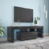 INFURNIC TV Stands and Consoles Modern Gaming Entertainment Center Console with Storage Cabinet for Living Room, Black, 55.12"*16.54"*5.91" - 3 of 4