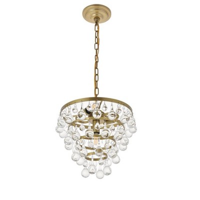 Elegant Brass and Glass 3-Light Pendant Lamp