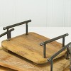 VIP Wood 23.82 in. Brown Stacking Trays with Handles Set of 3 - 4 of 4