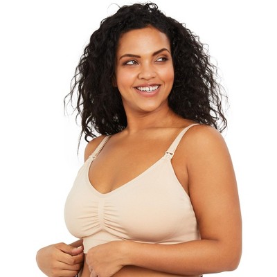 Image of Plus Size Seamless Clip Down Maternity and Nursing Bra - Nude, 3X | Motherhood Maternity