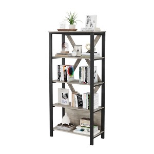 3/4/5 Tier Bookshelf with LED Lights, Bookcase with Open Display Shelves - 1 of 4