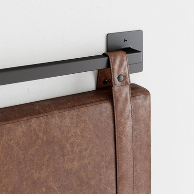 Harlow King Brown Faux Leather Wall Mount Headboard