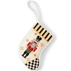 Lands' End Mini Needlepoint Christmas Stocking - 1 of 4