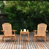 Tangkula Outdoor 3 Pieces Adirondack Chair Patio Furniture Set Eucalyptus Wood - image 2 of 4