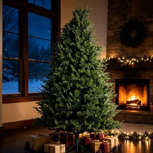 7FT Realistic PE/PVC Hybrid Christmas Tree with Fresh Pine Scent, 51.96 ...
