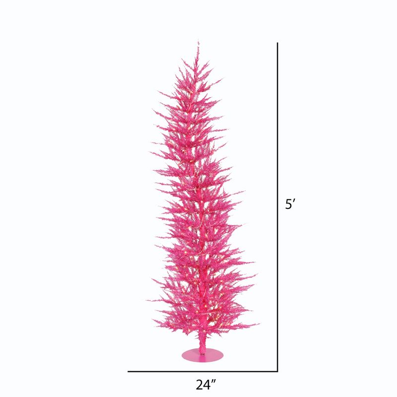 Vickerman Pink Laser Christmas Artificial Tree, 2 of 3