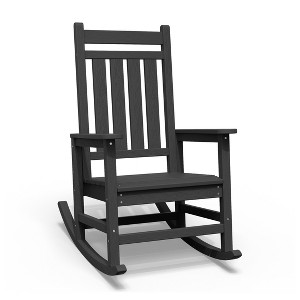 Hyleory HDPE Modern Resin Outdoor Rocking Chair, Patio Adirondack Chair for All Seasons - 1 of 4