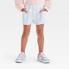 Toddler Girls' "Happy Heart" French Terry Valentine's Day Striped Shorts Set - Cat & Jack™ Pink/Off-White - 4 of 4