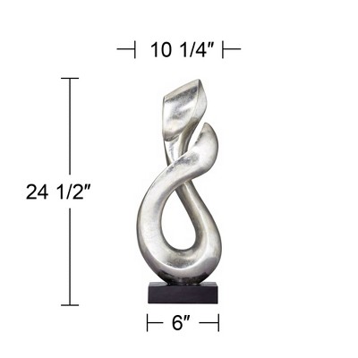 Silver Resin Infinity Sculpture with Black Stand