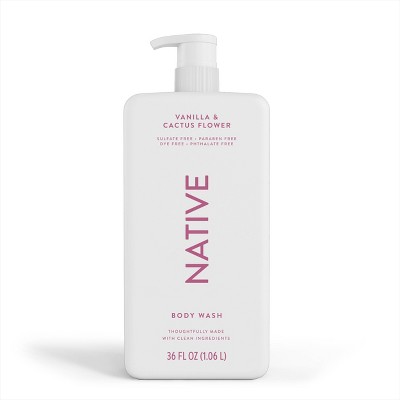 Native Body Wash Pump - Vanilla & Cactus Flower - 36 fl oz