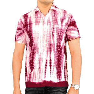LA LEELA Men's Hawaiian Shirt Trendy Beach Shirts Casual Short Sleeve Button Down Untuckit Shirts for Men - 1 of 3