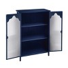 GlasFlength Kitchen Storage Kitchen Pantry Wall Cabinet Cupboard Food Pantry Cabinet with Glass Doors for Kitchen, Blue, 25.99"*13.39"*42.72" - 4 of 4