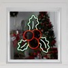 Northlight 12" LED Lighted Neon Style Holly Berries Christmas Window Silhouette - image 2 of 4