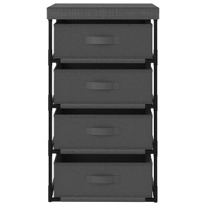 vidaXL Modern 4-Basket Storage Rack in Gray, Steel Construction with Fabric Baskets, Lightweight, User-friendly, Easy Maintenance, 6.83 Pounds - 1 of 4
