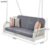 NAYSAYE Patio Swing PE Wicker 2 Seater Porch Swing with Cushions and Chains for Backyard Relaxation, Grey and White, 23.03"*21.25"*35" - 4 of 4