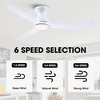 Parrot Uncle 52" Modern White Integrated LED Ceiling Fan Flush Mount Ceiling Fan - 3 of 4