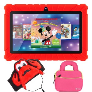 Contixo V8 Kids Tablet with IPS Screen 32GB with 50 Disney eBooks,and Android 11 (2025). Includes Headphones & Tablet Bag - 1 of 4