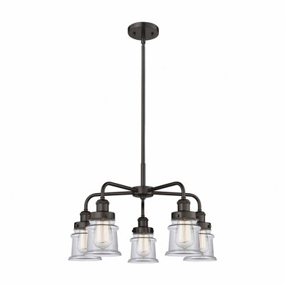 Canton - 5 Light Stem Hung Chandelier In Industrial Style-14.5 Inches Tall and 23.25 Inches Wide
