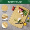 GustoWave Extra Large Bamboo Cutting Board, 30.1 x 20 Inch Wooden Chopping Board for Kitchen, Butcher Block with Juice Groove and Handles - 3 of 4