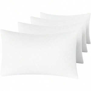 White Pillow Cases Set of 4 Queen Size - Super Soft, Smooth, Breathable, Machine Washable, Lightweight 20x30 Inches - 1 of 4